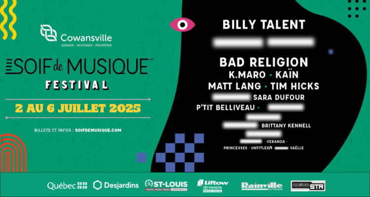 Soif de Musique 2025 | Billy Talent et Bad Religion rejoignent la programmation du vendredi