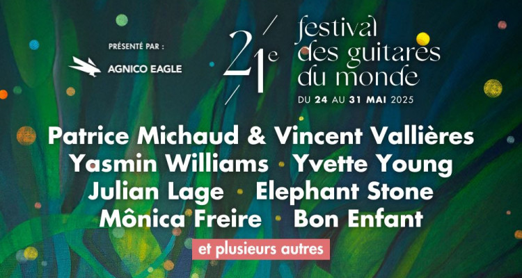 Dévoilement de la programmation 2025 du Festival des Guitares du Monde en Abitbi-Témiscamingue (FGMAT)